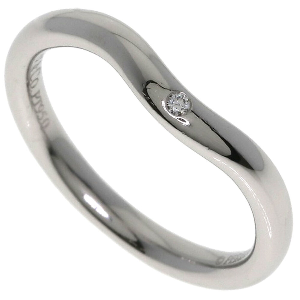 Tiffany & Co. Band Ring, 1P Diamond Platinum PT950, Women's Ring.